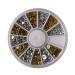 enForten 500pcs Mixed Sizes Silver Punk Half Round Acrylic Rhinestones Flatback Faux Imitation Pearls Beads Nail Art Decoration W/Wheel