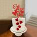 Cyodoos 1 PCS Valentine's Day Cake Topper glitter Love You Cupcake Picks for Valentine's Day Theme Wedding Party Cake Decorations Supplies Red - Buy Online on SooperMarket.com