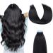 AGMITY Tape in Hair Extensions Human Hair Jet Black 16 inches 20pcs 40g/pack Invisible Straight Seamless Skin Weft Remy Hair Extensions Tape in Human Hair(16 inches #1 Jet Black) 16 inch #1 Jet Black