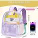 Clear Mini Stadium Approved Transparent Backpack - Heavy Duty 12x12x6 Waterproof Book Bag for Teens, Girls, Women - Ideal for Concerts, Sporting Events, Travel, Work, School - Lavender - Buy Online on SooperMarket.com
