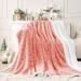 Sherpa Queen Size Pink Throw Blanket 90x90 - Cozy & Soft Fleece Blanket for Couch, Sofa, Bed - Reversible & Fluffy - Plush Brushed Finish - Buy Online on SooperMarket.com