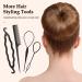 Magic Hair Bun Maker Donut 2 PCS - French Twist Styling Tool with Bobby Pins & Elastic Bands - Brown - Buy Online on SooperMarket.com