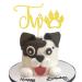 Arthsdite Paw 2nd Birthday Cake Topper Two Birthday Cake topper Decoration for baby Dog Paw Cake Topper Photo Booth Props Smach Cake Decoration - Golden Glitter Paw Two