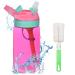 flintronic Sippy Cup 480ML Kids Drink Bottle Toddler Cup Leak-Proof Shatter-Proof BPA-Free for Water Milk (Brush Included) Red
