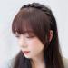 Fluffy Fake Hair Band Bangs Braid Headband Wig Bangs Headband with Bangs Fluffy Front Fake Bangs Non slip Headband Hair Extensions for Women Girls - Dark Brown - Buy Online on SooperMarket.com