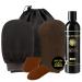 Tan Physics Self Tanner 8 Fl oz with Face & Body Mitts by Sans-Sun Black Exfoliation Gloves and Travel Bag - Tan Physics True Color Sunless Tanner - Tan Physics Sunless Tanner - 6 Pieces