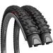Fincci Pair 26 x 1.95 Bike Tires 50-559 Foldable 60 TPI Tires for MTB Mountain Hybrid Bicycle - Pack of 2 26x1.95 Inch Tire