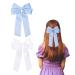 2 Pack Bow Hair Clips Pink Hair Bows for Women Girls Large Bow Clips Hair Barrette Hair Accessories(White Light Blue) White LightBlue