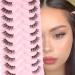 Glowingwin Half Lashes with clear band Fake Lashes Cat Eye Lashes Natural Look False Eyelashes 10 Pairs Corner Lashes 3/4 Lashes Handmade Transparent Strip Lashes Reusable Mink Fluffy Lashes Clear Band Half Lashes-09