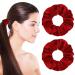 WLLHYF 2 Pcs Velvet Hair Bands Red Scrunchies - Large Size Elastic Ponytail Holders & Wristband Hair Accessories for Girls and Women - Valentine's Day Gift - Buy Online on SooperMarket.com