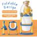 YMINA Potty Training Seat with Step Stool Ladder for Boys Girls - Blue, Foldable, Adjustable, Anti-Slip Pad - Kids Toilet Seat with Handles & Splash Guard - Buy Online on SooperMarket.com