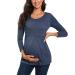 Love2Mi Maternity Top Short Sleeve Pregnancy T-Shirt Summer Tunic XL Navy-l