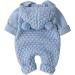 Baby Knitted Hooded Romper Bodysuit | Long Sleeve Onesie Jumpsuit 12-18 Months Light Blue-Hairball - Buy Online on SooperMarket.com