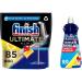 Bundle of Finish Quantum Ultimate Dishwasher Tablets Lemon Scent 85 Tablets + Finish Dishwasher Cleaner Rinse Aid | Scent : Lemon | Size : 400ml | for Ultimate Clean and Diamond Shine