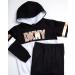 DKNY Girls' 2-Piece Fleece Pullover Sweatshirt & Stretch Leggings Set, Black/White - Size 7 - Buy Online on SooperMarket.com