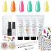 Makartt poly nail set builder gel for nail poly nail poly nail gel jump colors kit poly nail extension gel all-in-one set for starter or nail technician (birds of paradise) spring series