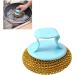 Pots Metal Sponges Easy to Use Durable Practical Stainless Steel Wire Ball with Handle for Kitchen (Gold) - Buy Online on SooperMarket.com