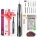 Coslus wirelessly portable nail miller electrical nail miller 11 in 1 professional manicure and pedicure set nail files for gelails and acrylic nails nail shapes removal of cornea black gray