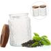 Alipis 2pcs Glass Jar Cereal Container Candy Jar Canisters Household Dried Food Container Household Storage Jar Candy Container Storage Accessory Snack Holder Cereals Wood Tea - Buy Online on SooperMarket.com