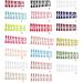 Dajidafu 1 Set French Tip Press on Nails Extra Long Colorful Gloss Adhesive Tabs Full Cover Ballerina Flat head for Women Girls Type 16 - Buy Online on SooperMarket.com