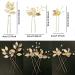 Gold Leaf Wedding Hair Pins with Pearls & Crystals - Bridal Hair Accessories - Buy Online on SooperMarket.com