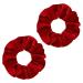 WLLHYF 2 Pcs Velvet Hair Bands Large Size Red Hair Scrunchies Cute Rope Elastic Ties Wristband Ponytail Holders Hair Accessories Valentine's Day Gifts for Girls Women