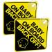 Bewudy 2 PCS Baby on Board Car Warning Sign with Suction Cups - Reusable Yellow Baby in Car Sticker (Back Off) - Eye-catching Safety Decal for Vehicles - Buy Online on SooperMarket.com