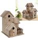 Esenlong Wooden Bird House - Garden Novelty Nesting Box for Birds - Eco-Friendly Sustainable Forests - Ideal for Outdoors, Trees, or Balconies - Buy Online on SooperMarket.com