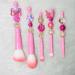 Pink Beadable Makeup Brushes Set of 5 - DIY Craft Kit for Crafters | Silicone Focal Beads & Keychain Included - Buy Online on SooperMarket.com
