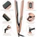 2 in 1 Hair Straightener and Curler with Adjustable Temperature Rose Gold Flat Iron for Styling Long, Short, and Thick Hair - Buy Online on SooperMarket.com