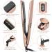 Lure & Smooth 2-in-1 Hair Smoothing & Curling Iron - Ceramic Waves for All Hair Types - LCD Display - Perfect Halloween Gift (Pink) - Buy Online on SooperMarket.com