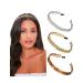 AWAYTR Chain Hairband for Women - Set of 3 Chained Reactions Headbands in Metal Resin (Gold, Silver, Amber) - Buy Online on SooperMarket.com