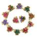 Yeshan Set of 12pcs Vintage Flower Design Metal Mini Jaw Clip With Rhinestone and Crystal Claw Hair Clip SET4(Pack of 12)