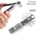 2PC Nail Clipper Set - Stainless Steel Rotary Head for Thick Nails & Nail File | Ideal Gift for Perfect Pedicure - Buy Online on SooperMarket.com