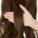 OMGREAT Ombre Halo Hair Extensions 18 Inch Wavy Curly Synthetic Hair - Light Chestnut Brown - Buy Online on SooperMarket.com