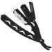 Straight Razors for men 10 Blades Black straight edge razor classic shaving razors for men professional stainless steel razor blades for men quality barber supplies navajas para barbero 4.8in
