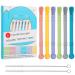 Meartchy 6 Pack Hollow Teether Tubes Teething Toys for Baby Infants 0-6 Months Silicone Chew Straw Toy for Babies 6-12 Months