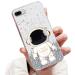 Tivenfezk nadoli for iPhone 7 plus/8 plus astronaut hidden stand shell caricature glitter stand soft silicone bling transparent protective cover iphone 7 plus/8 plus clear