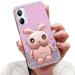 Tivenfezk nadoli for oppo realme 10 4g hare hidden stand shell caricature glitter rabbits stand soft silicone bling cell phone case transparent protective cover ocpo realme 10 4g pink