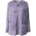 AMhomely Women's Plus Size Teddy Fleece Hooded Jumper - Purple, M | Soft Double Fleece Casual Hoodies with Pocket, V Neck Sweatshirt for Winter Lounge Wear - Buy Online on SooperMarket.com