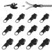 12 pieces of zipper slider replacement zipper zipper replacement - removable zipper pull fixer for jackets suitcases backpacks (black)