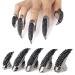 Black Halloween Claw Finger Ring Witch Finger Nail Claw Finger Claws Black Nail Rings Fake Nails Scary Halloween Props