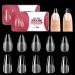 240 PCS 12 Sizes Gel Nail Tips Set Soft Nail Art Gel Nail Extensions Pre-Buffed Artificial Nails Gel Nail Tips Kit Fit All Nails (Medium Coffin+Medium Almond) Medium Coffin&Medium Almond