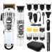 BESTBOMG Hair Clippers & Trimmer T-Blade Cordless Hair Haircut Sets, Hair Haircut with Ceramic Blade Rechargeable 2000mAh/1200mAh with 10 Guide Combs & for Men/Father/Husband/Boyfriend 2p-white