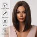 Allbell Brown Bob Wig with Blonde Highlights - Short Straight Synthetic Hair Middle Part for Women - Buy Online on SooperMarket.com