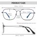 JM Plane Blue Light Blocking Glasses - Anti-Glare Computer Eyewear for Men & Women | Stylish Gunmetal Frame & Black Temple Tips - Buy Online on SooperMarket.com