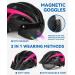 FUNWICT Adult Bike Helmet with Visor, Goggles & Rechargeable Rear Light Black Pink, L 57-61 cm - Buy Online on SooperMarket.com