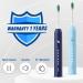 7AM2M Rechargeable Sonic Electric Toothbrush 2 Pack - Soft Toothbrushes for Adults and Kids - 12 Brush Heads - IPX7 - 60 Days Battery Life - 5 Modes - Smart Timer - Navy Blue & Light Blue - Buy Online on SooperMarket.com