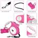 Makife Retractable Dog Leash 5m for Large & Medium Dogs | Flashlight & Decorative Bags Included | Ideal for Under 25kg - Pink - Buy Online on SooperMarket.com