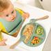 4 Piece Baby Weaning Set: Silicone Suction Divided Plate, Adjustable Bib, Spoon, Fork - Baby Led Feeding Supplies for Baby and Toddlers - Buy Online on SooperMarket.com
